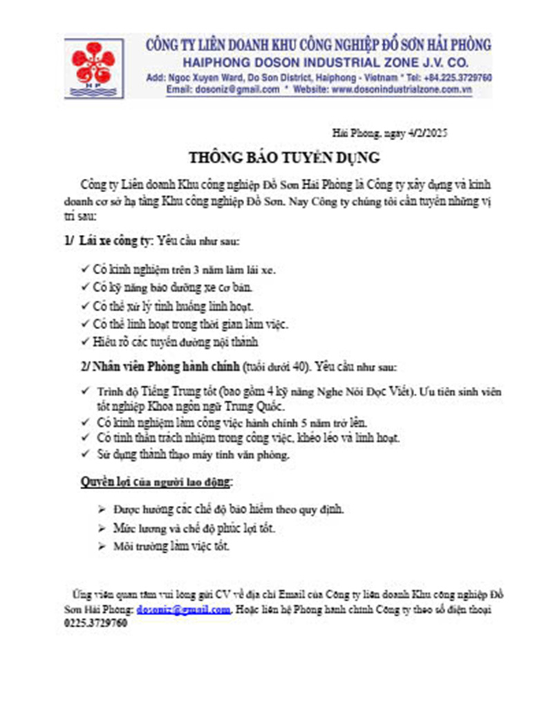 Do Son tuyen dung 2025